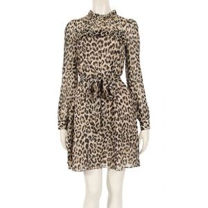 Leopard clipped dot mini dress